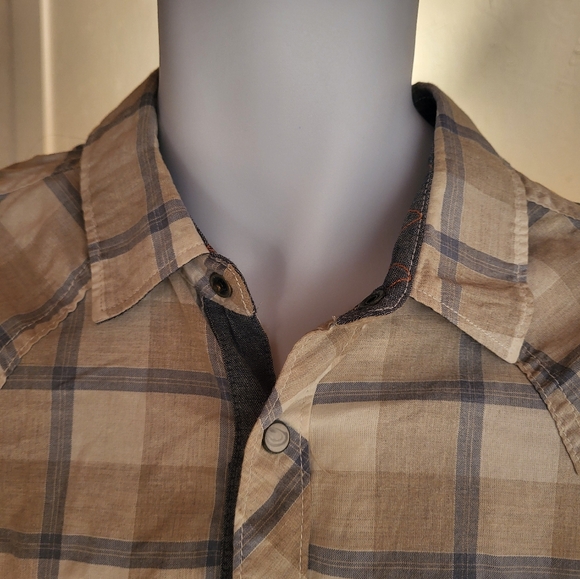 Buffalo David Bitton Teen Mens sz M short Sleeve Button Up Western Plaid - Picture 4 of 11